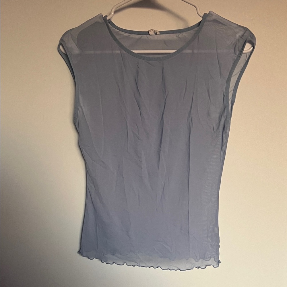 Urban Outfitters Sheer Light Blue Blouse